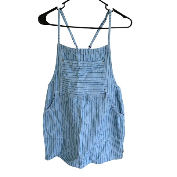 RVCA Striped Overall Style Dress for Women Dungarees Size Medium 10 - Picture 1 of 4